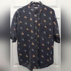Bugle Boy / Men's Short Sleeve Button Down Shirt / Size L